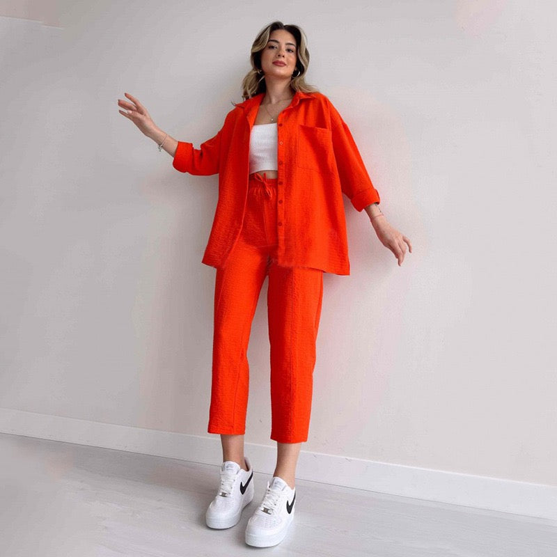 Rien Drop Shoulder Shirt And Pants Set